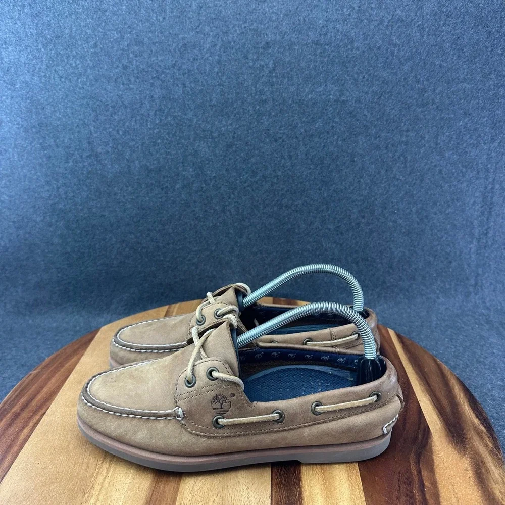 Timberland Boat Shoes Men's 7.5M Light Brown Genuine Leather Upper 71030 3444